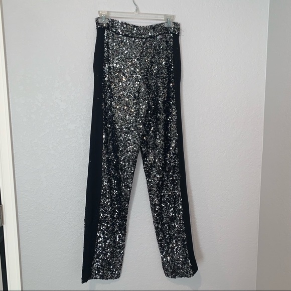 NEW $169 Zara Silver Black Sequin Dress Pants Limited Edition 2674/100 XS Small - Picture 13 of 16